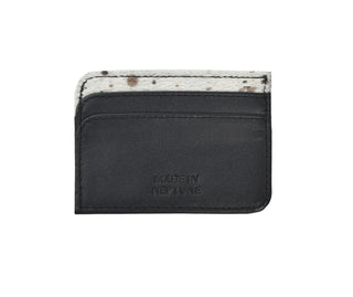 Elara Card Holder Black Leather and Dotted Calf Hair