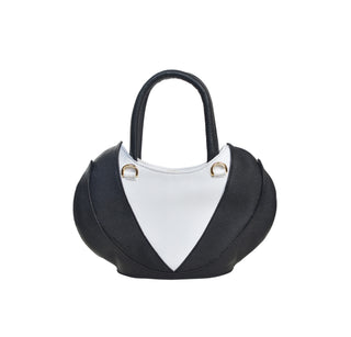 Etherea Leather Mini Bag Black and White